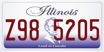 IL license plate Z985205