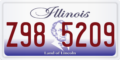 IL license plate Z985209