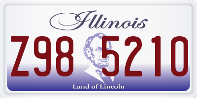 IL license plate Z985210