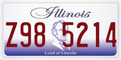 IL license plate Z985214