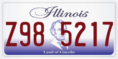 IL license plate Z985217