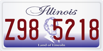 IL license plate Z985218