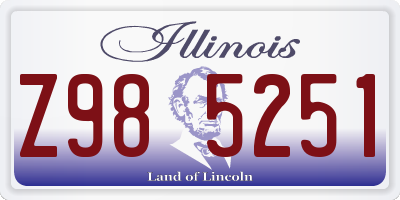 IL license plate Z985251