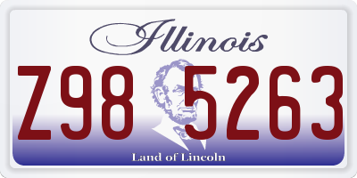 IL license plate Z985263