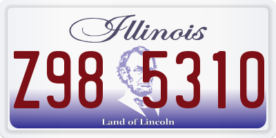 IL license plate Z985310