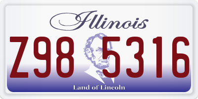 IL license plate Z985316