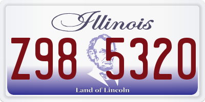 IL license plate Z985320