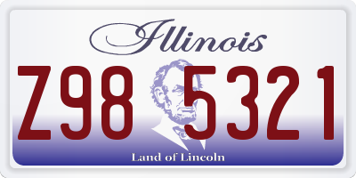 IL license plate Z985321