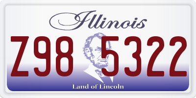 IL license plate Z985322