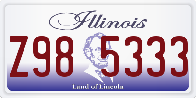 IL license plate Z985333