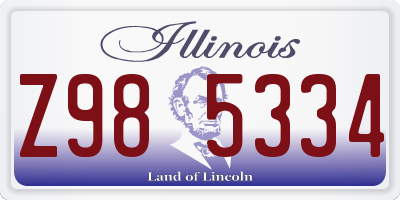 IL license plate Z985334