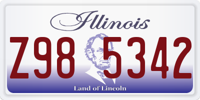 IL license plate Z985342