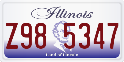 IL license plate Z985347