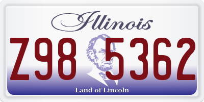 IL license plate Z985362