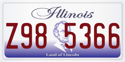 IL license plate Z985366