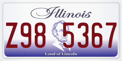 IL license plate Z985367