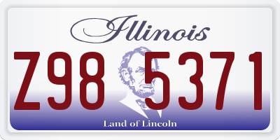 IL license plate Z985371