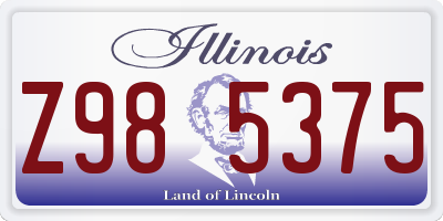 IL license plate Z985375