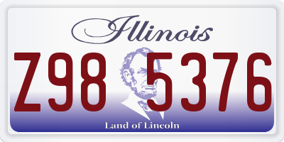 IL license plate Z985376