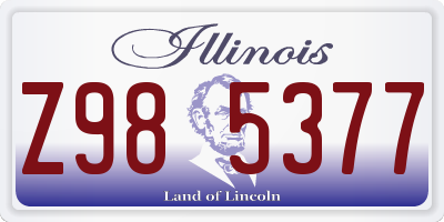 IL license plate Z985377