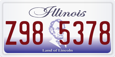 IL license plate Z985378