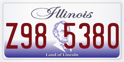 IL license plate Z985380