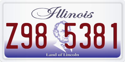 IL license plate Z985381