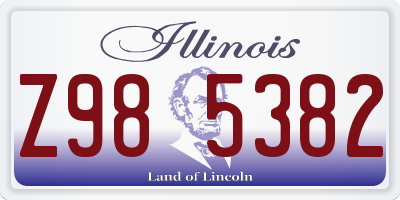 IL license plate Z985382