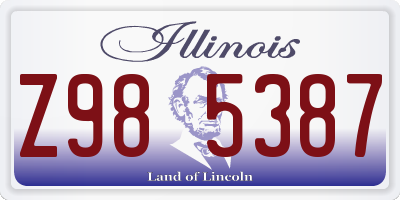 IL license plate Z985387