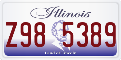 IL license plate Z985389