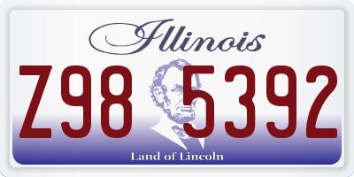 IL license plate Z985392