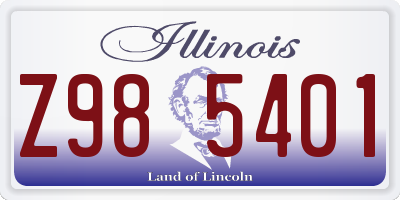 IL license plate Z985401