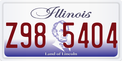 IL license plate Z985404