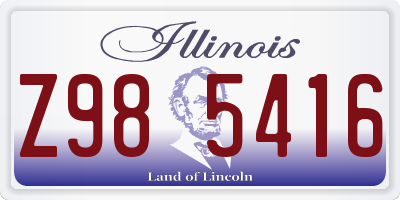 IL license plate Z985416