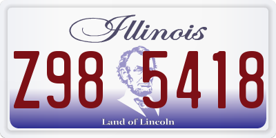 IL license plate Z985418