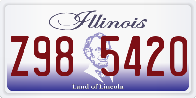 IL license plate Z985420