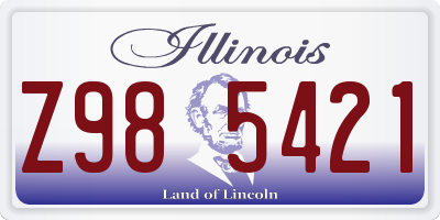 IL license plate Z985421