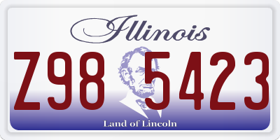 IL license plate Z985423