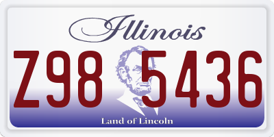 IL license plate Z985436