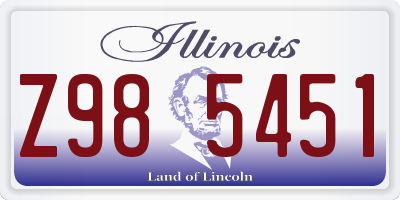 IL license plate Z985451