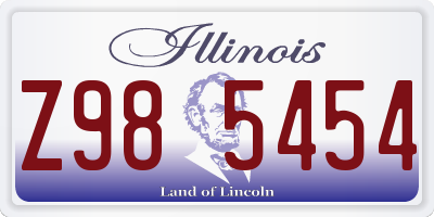 IL license plate Z985454