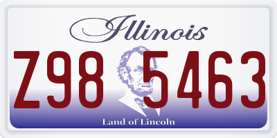 IL license plate Z985463