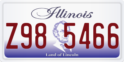 IL license plate Z985466