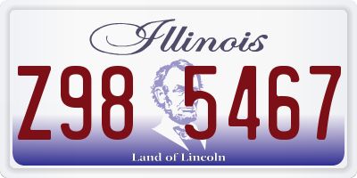 IL license plate Z985467