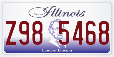 IL license plate Z985468