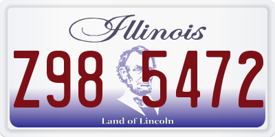 IL license plate Z985472