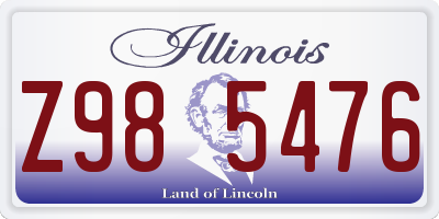 IL license plate Z985476