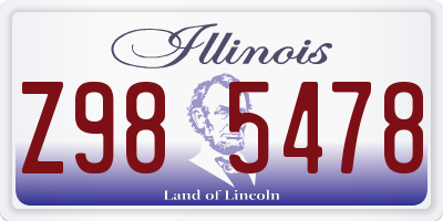 IL license plate Z985478