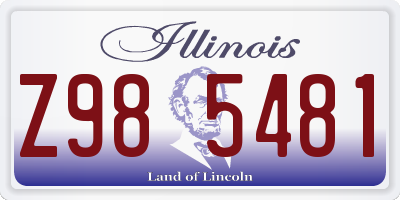 IL license plate Z985481