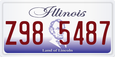 IL license plate Z985487